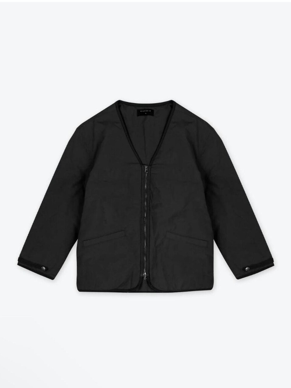 Richie Le Black Lightweight Fall Nylon Modern Half Zip Sleek Jacket With Pockets